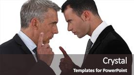  Presentation with nurse discussing family - Beautiful presentation theme featuring opposing - couple of executives discussing backdrop and a dark gray colored foreground