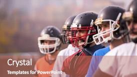  Presentation with american football - Slides enhanced with opposing - portrait of young american football background and a coral colored foreground