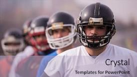 Presentation with american football - Amazing theme having opposing - portrait of young american football backdrop and a light blue colored foreground