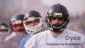  Presentation with american football - PPT layouts consisting of opposing - portrait of young american football background and a light blue colored foreground
