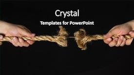  Presentation with black hands - Presentation theme consisting of opposing ideas - two hands pulling frayed rope background and a black colored foreground