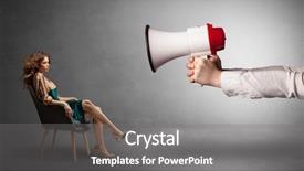  Presentation with sexy - Slides with opposite with a big loudspeaker background and a  colored foreground