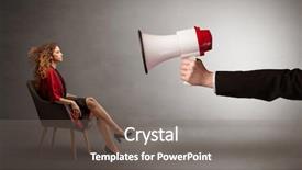  Presentation with my role model - Slide deck having opposite with a big loudspeaker background and a  colored foreground