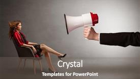  Presentation with utility model - Presentation design consisting of opposite with a big loudspeaker background and a  colored foreground