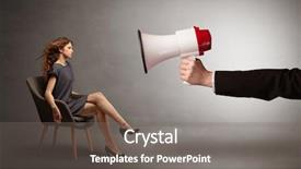  Presentation with fighter jet model - Amazing PPT theme having opposite with a big loudspeaker backdrop and a  colored foreground