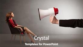  Presentation with sexy - Slide set consisting of opposite with a big loudspeaker background and a  colored foreground