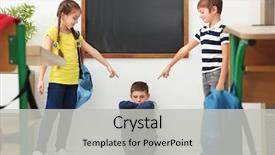  Presentation with bullying - Colorful PPT theme enhanced with oppression - children bullying little boy backdrop and a light gray colored foreground