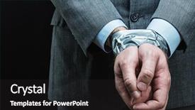  Presentation with tape - PPT layouts with oppression - man with hands covered background and a dark gray colored foreground