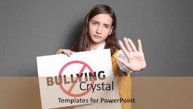  Presentation with bullying - Beautiful presentation featuring oppression - teenage girl holding sign backdrop and a coral colored foreground