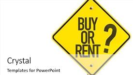  Presentation with for rent - PPT theme having buy or rent sign isolated background and a white colored foreground