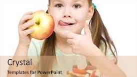  Presentation with apples and education - Slides enhanced with preference - cute little girl choosing background and a coral colored foreground
