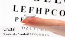  Presentation with opthalmology - Presentation theme having opthalmology - contact lens on finger background and a white colored foreground