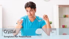  Presentation with home - Audience pleasing slides consisting of opthalmology - man trying contact lenses backdrop and a  colored foreground