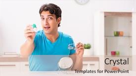  Presentation with contact lens - Beautiful slides featuring opthalmology - man trying contact lenses backdrop and a  colored foreground