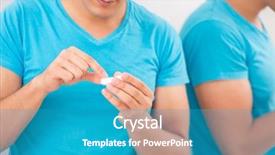  Presentation with contact lens - Colorful PPT layouts enhanced with opthalmology - man trying contact lenses backdrop and a  colored foreground