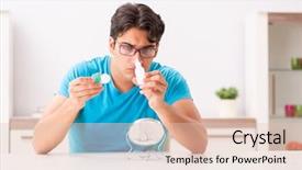  Presentation with contact lens - Cool new theme with opthalmology - man trying contact lenses backdrop and a lemonade colored foreground