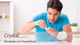  Presentation with home - Cool new slide deck with opthalmology - man trying contact lenses backdrop and a lemonade colored foreground