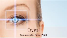  Presentation with opthalmology - PPT theme having opthalmology - picture of beautiful woman pointing background and a lemonade colored foreground