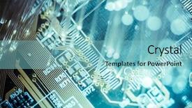  Presentation with optic fibre - Slide set having optic cables fibre connection telecomunications background and a light blue colored foreground
