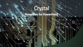  Presentation with optic fibre - PPT theme having optic cables fibre connection telecomunications background and a ocean colored foreground