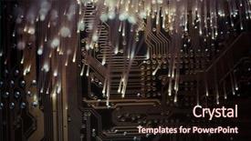  Presentation with optic fibre - Presentation theme enhanced with optic cables fibre connection telecomunications background and a  colored foreground