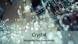  Presentation with optic fibre - Colorful slide set enhanced with optic cables fibre connection telecomunications backdrop and a mint green colored foreground