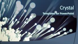  Presentation with optic fibre - PPT layouts having optic cables fibre connection telecomunications background and a ocean colored foreground