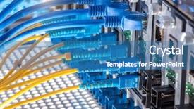  Presentation with fiber optic - Slide deck having optic connecting on core network background and a teal colored foreground