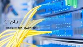 Presentation with wireless sensor network security - Presentation with optic connecting on core network background and a  colored foreground