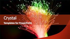  Presentation with optic - Cool new slide deck with optic fiber cable connection backdrop and a crimson colored foreground