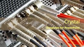  Presentation with optic - Slide deck featuring optic fiber cables connected background and a coral colored foreground