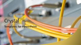  Presentation with fiber optic - PPT theme enhanced with optic-fiber-cables-connected background and a yellow colored foreground