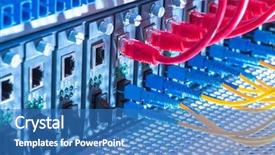  Presentation with optic - Cool new theme with optic fiber cables connected to hub backdrop and a teal colored foreground