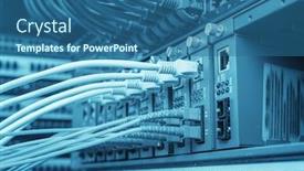  Presentation with fiber optic - Cool new presentation design with optic-fiber-cables-connected backdrop and a ocean colored foreground