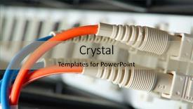  Presentation with infrastructure - PPT layouts featuring optic fiber hub as part of internet infrastructure background and a coral colored foreground