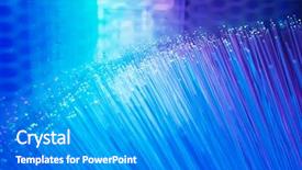  Presentation with fiber optic - Cool new PPT theme with optic showing data or internet backdrop and a teal colored foreground