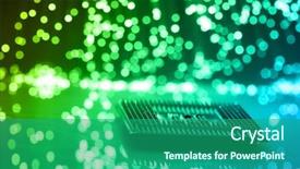  Presentation with chip - PPT theme consisting of optical chip - fiber optics background with lots background and a ocean colored foreground