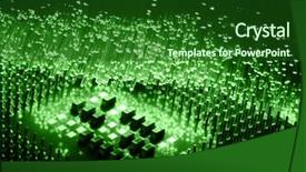  Presentation with fiber optics - Theme featuring optical chip - fiber optics background with lots background and a forest green colored foreground