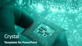  Presentation with fiber optics - Audience pleasing presentation theme consisting of optical chip - fiber optics background with lots backdrop and a ocean colored foreground