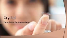  Presentation with optical lens - Slide deck with optical eye - contact lens background and a coral colored foreground