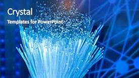  Presentation with fiber optics - Slide deck featuring optical fiber with details background and a ocean colored foreground