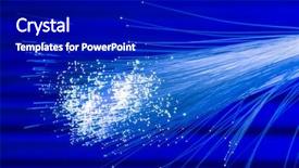  Presentation with cable - Beautiful PPT theme featuring optical fibers cable backdrop and a royal blue colored foreground
