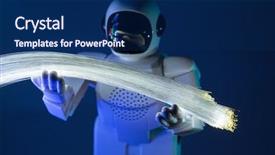  Presentation with fiber optic - Cool new presentation theme with optical fibre - robot with fiber optic backdrop and a navy blue colored foreground