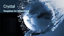  Presentation with fiber optics - Cool new presentation theme with optical fibre cable - fiber optics background with lots backdrop and a ocean colored foreground