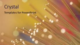  Presentation with fiber optic - Beautiful PPT theme featuring optical fibre cable - optic fiber colorful technology background backdrop and a yellow colored foreground