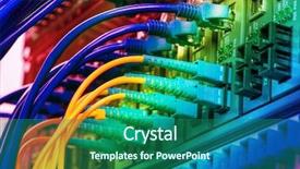  Presentation with data transfer - PPT theme with optical fibre information technology background and a ocean colored foreground