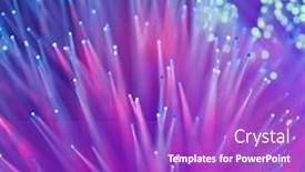  Presentation with optical fibres - Beautiful PPT theme featuring optical-fibres-dinamic-flying backdrop and a purple colored foreground