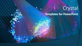  Presentation with optical fibres - Audience pleasing presentation theme consisting of optical-fibres-dinamic-flying backdrop and a ocean colored foreground
