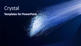  Presentation with optical fibres - Theme with optical-fibres-dinamic-flying background and a navy blue colored foreground