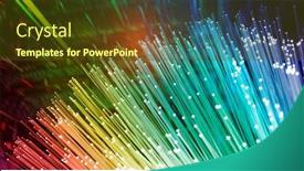  Presentation with optical fibres - Amazing slide deck having optical-fibres-dinamic-flying backdrop and a tawny brown colored foreground